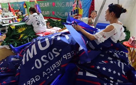 are trump's re election banners made in china